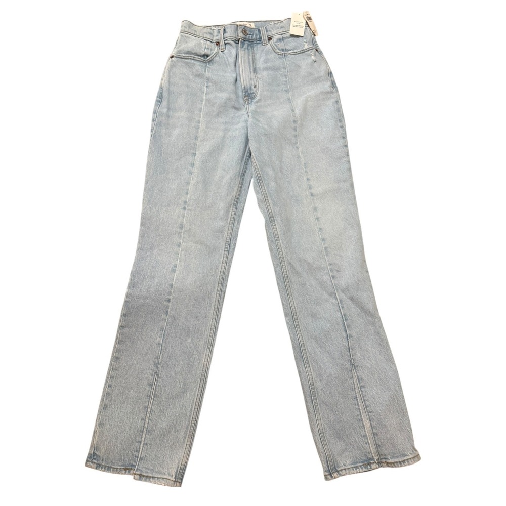 NWT Abercrombie Curve Love 90s Straight Ultra High Rise Seam Jeans 27/4S
